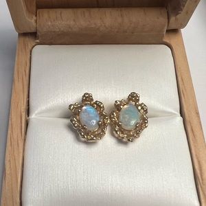 Authentic Gold and Opal Studs